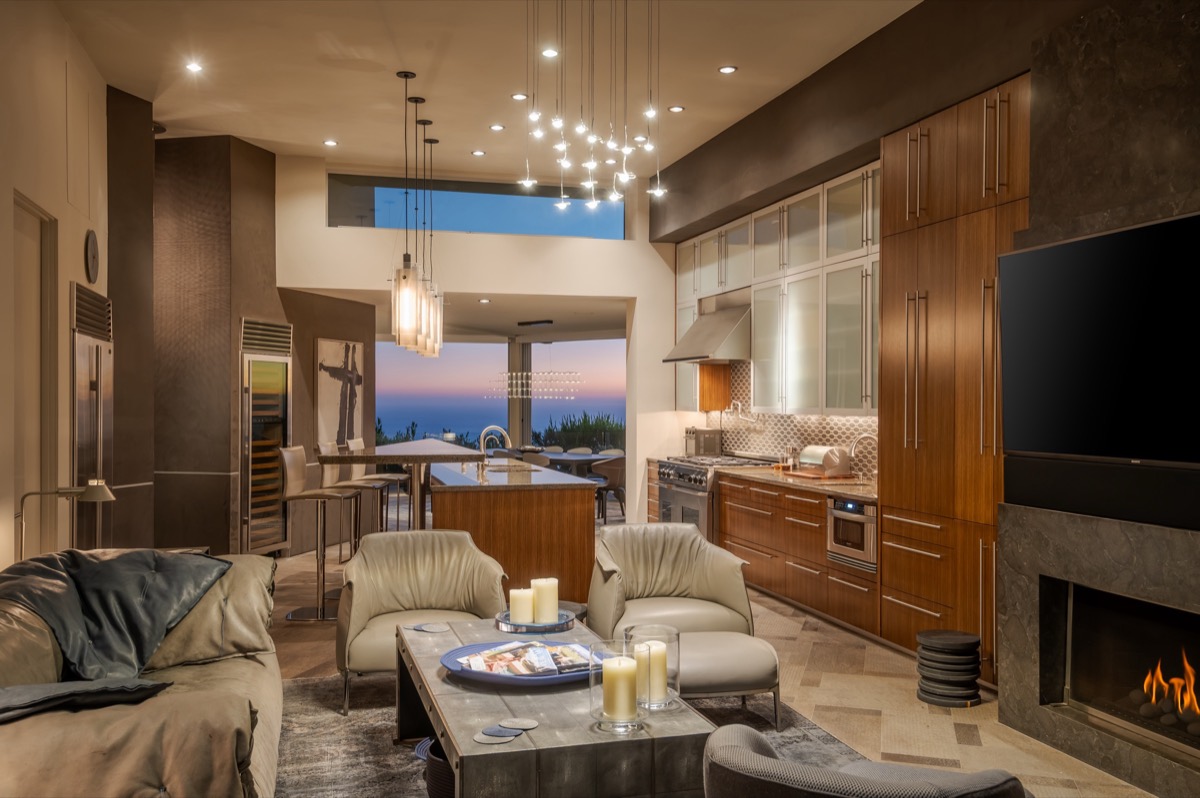 Kitchen and family room