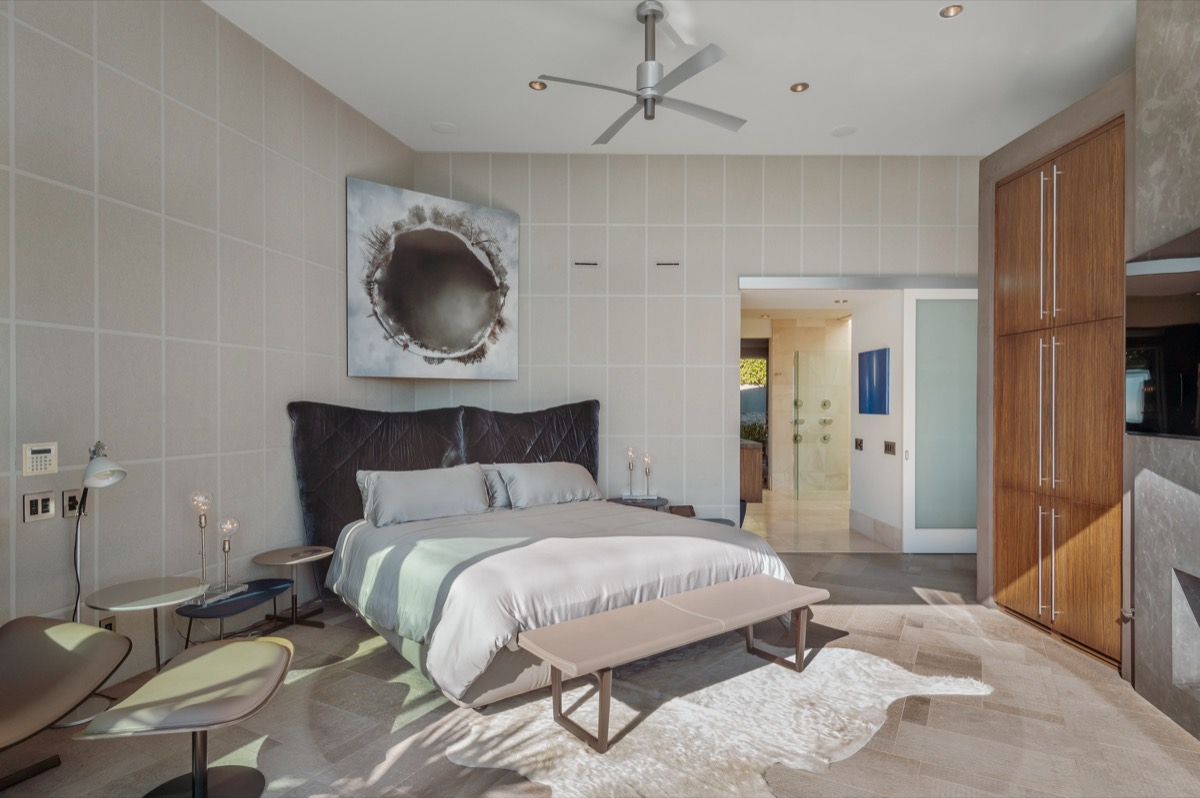 Primary bedroom with built-in wood cabinetry